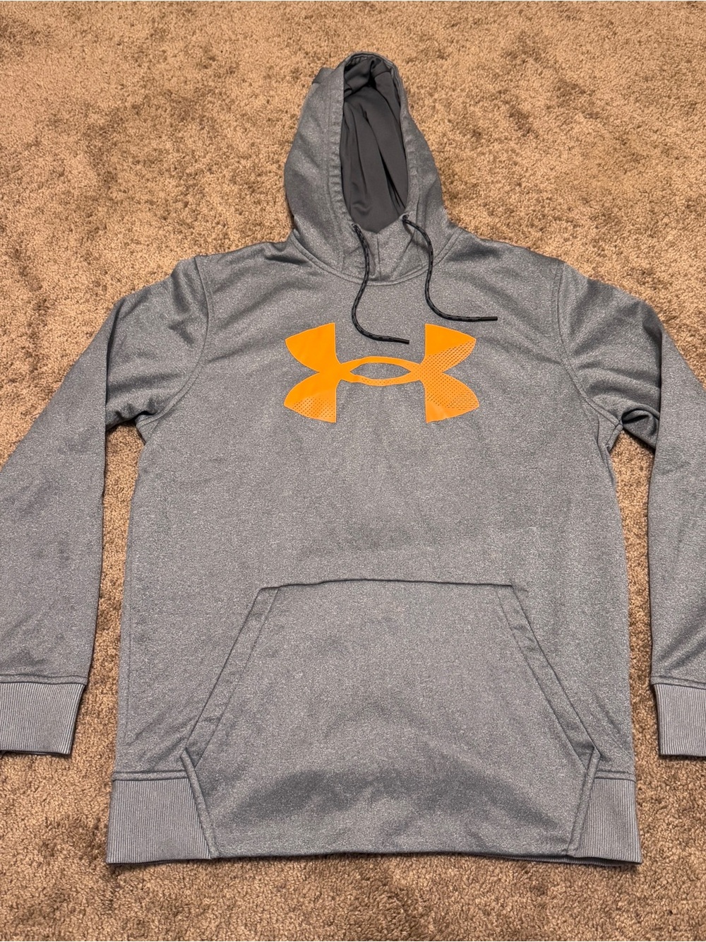 Under Armour Hoodie Mens Medium Gray Loose Pullover Long Sleeve Coldgear Logo